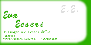 eva ecseri business card